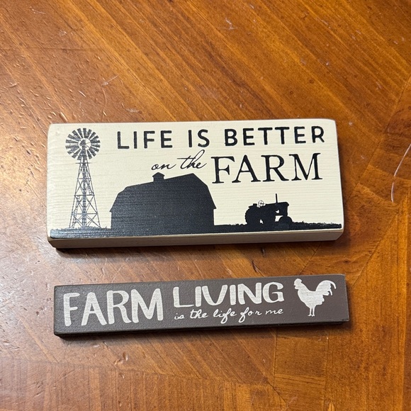 Other - Farmhouse Wood Signs - 'Life Is Better on the Farm' & 'Farm Living'